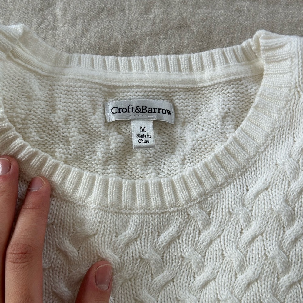 Croft & Barrow Extra Soft Cable Crewneck Sweater - Picture 3 of 9